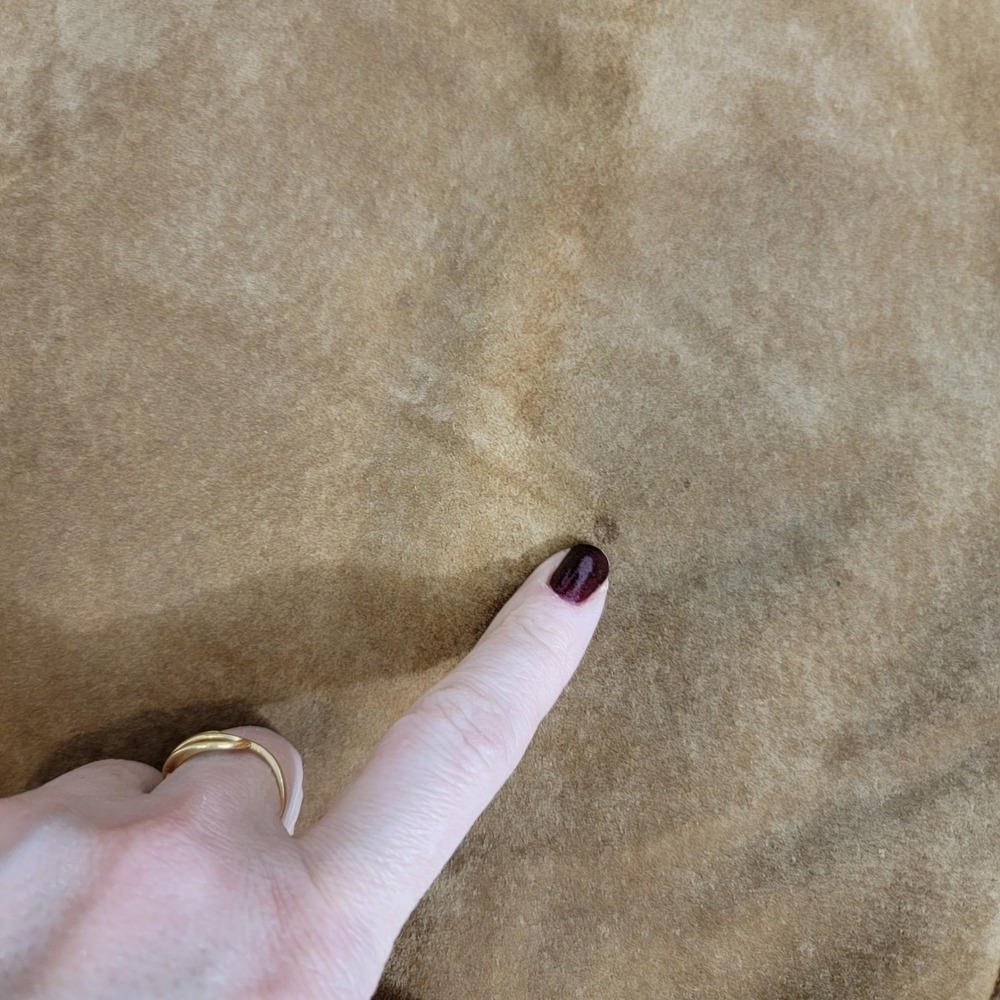 VTG Dennis Basso Genuine Suede Faux Sherpa Lined Jacket Tan Shearling Collar M - Picture 10 of 16